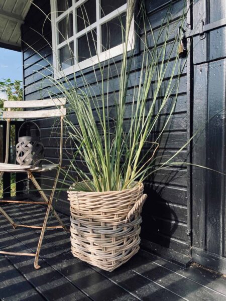 Plantekurv - Grå Rattan - Lille