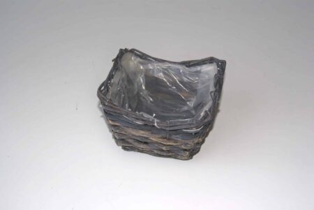 Plantekurv, bådformet | Med plast indlæg | 15X15H8TH10 cm