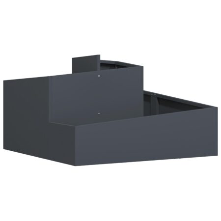 Planter Antracit 80x80x50 cm Koldrullet Stål