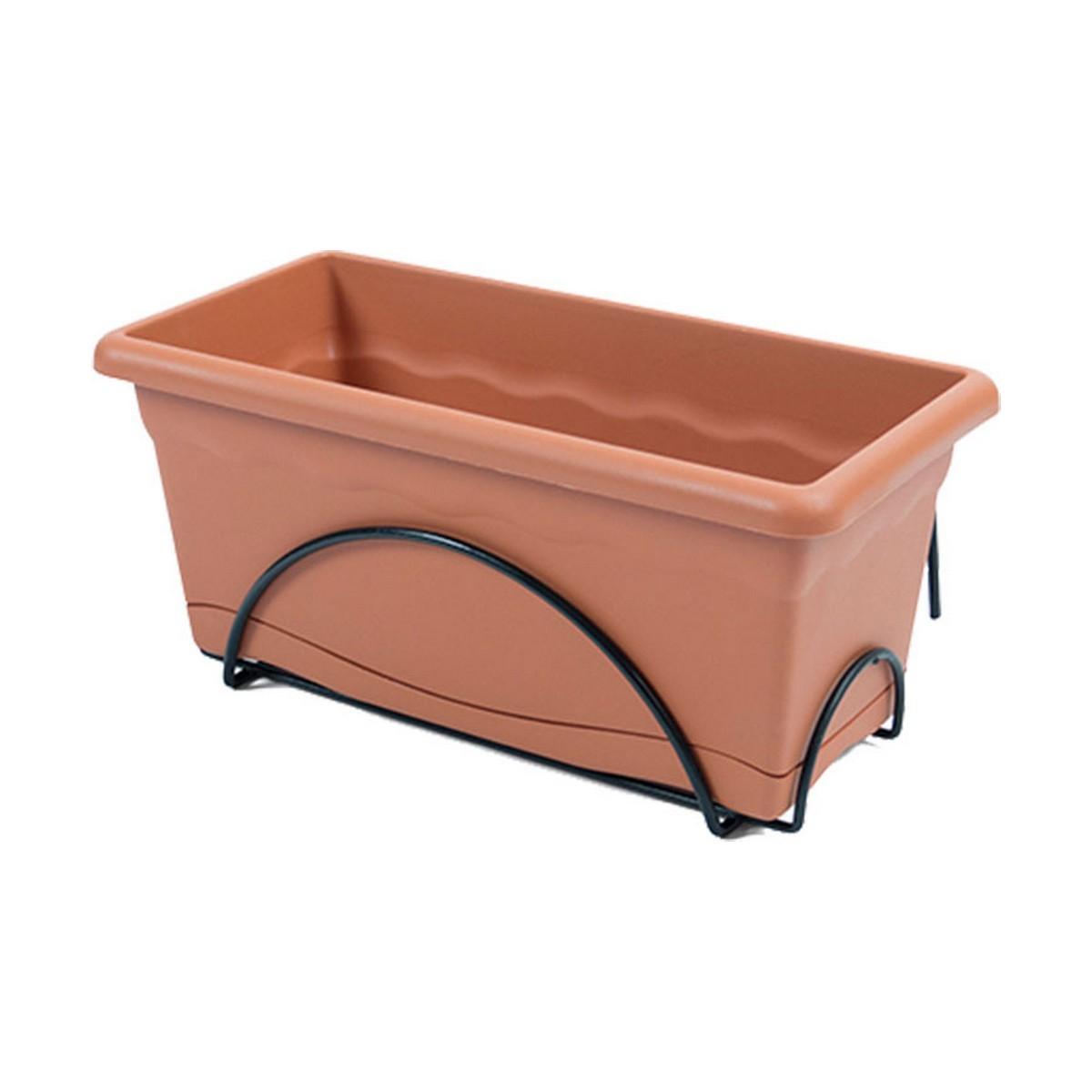 Planter med fad Plastiken Terrakotta polypropylen 60 x 24 cm Planter med fad Plastiken Terrakotta polypropylen 60 x 24 cm