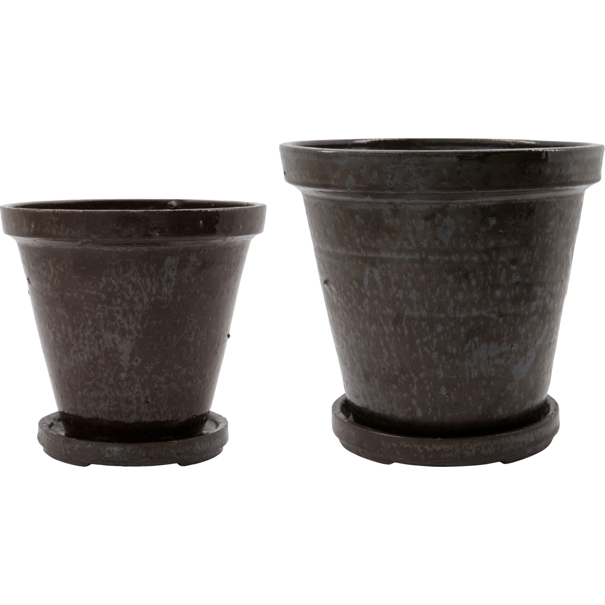 Planter w. saucer, HDFlower, Brown - Brown / Stoneware , Glaze Planter w. saucer, HDFlower, Brown - Brown / Stoneware , Glaze
