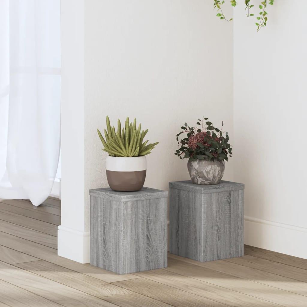 Plantestativer 2 stk. 15x15x20 cm konstrueret træ grå sonoma-eg Plantestativer 2 stk. 15x15x20 cm konstrueret træ grå sonoma-eg