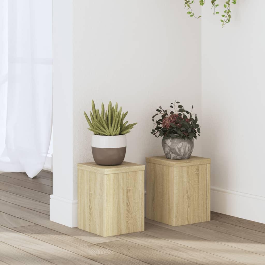 Plantestativer 2 stk. 15x15x20 cm konstrueret træ sonoma-eg Plantestativer 2 stk. 15x15x20 cm konstrueret træ sonoma-eg