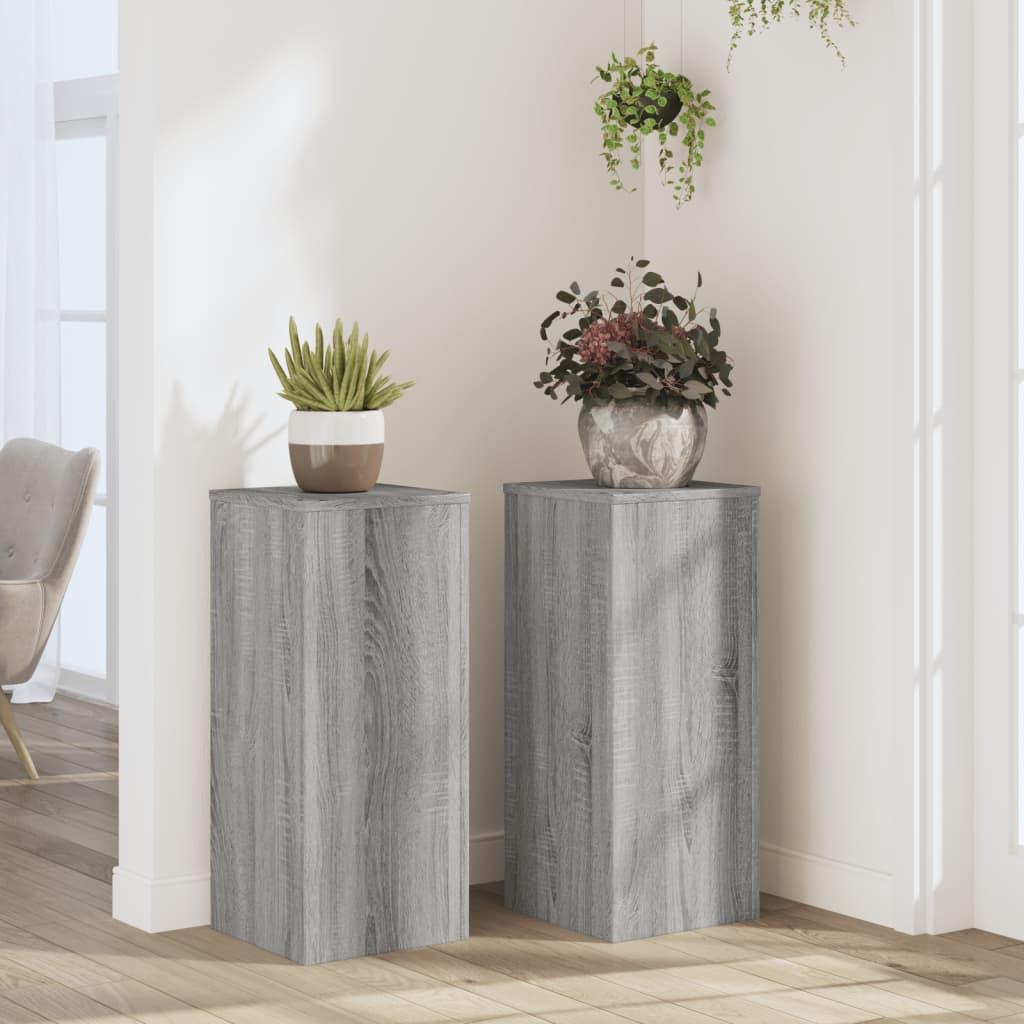 Plantestativer 2 stk. 30x30x70 cm konstrueret træ grå sonoma-eg Plantestativer 2 stk. 30x30x70 cm konstrueret træ grå sonoma-eg
