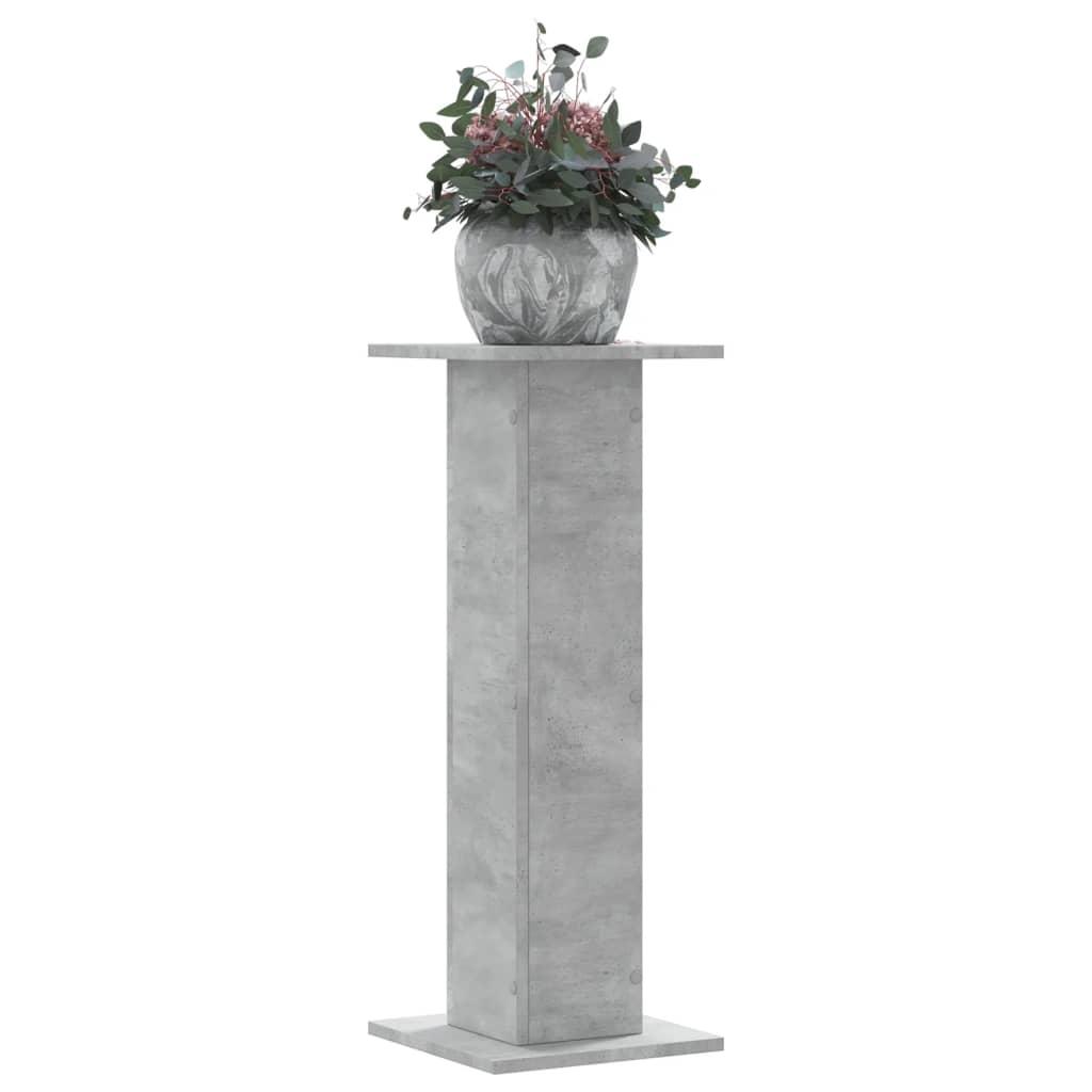 Plantestativer 2 stk. 30x30x80 cm konstrueret træ betongrå Plantestativer 2 stk. 30x30x80 cm konstrueret træ betongrå