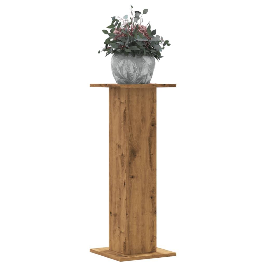 Plantestativer 2 stk. 30x30x80 cm konstrueret træ egetræsfarvet Plantestativer 2 stk. 30x30x80 cm konstrueret træ egetræsfarvet