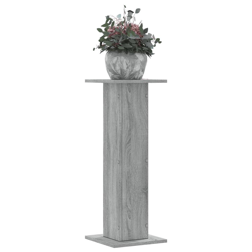 Plantestativer 2 stk. 30x30x80 cm konstrueret træ grå sonoma-eg Plantestativer 2 stk. 30x30x80 cm konstrueret træ grå sonoma-eg