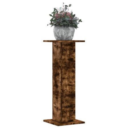 Plantestativer 2 stk. 30x30x80 cm konstrueret træ røget eg