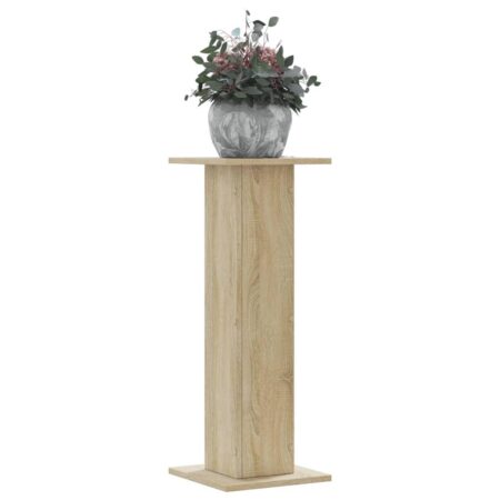 Plantestativer 2 stk. 30x30x80 cm konstrueret træ sonoma-eg
