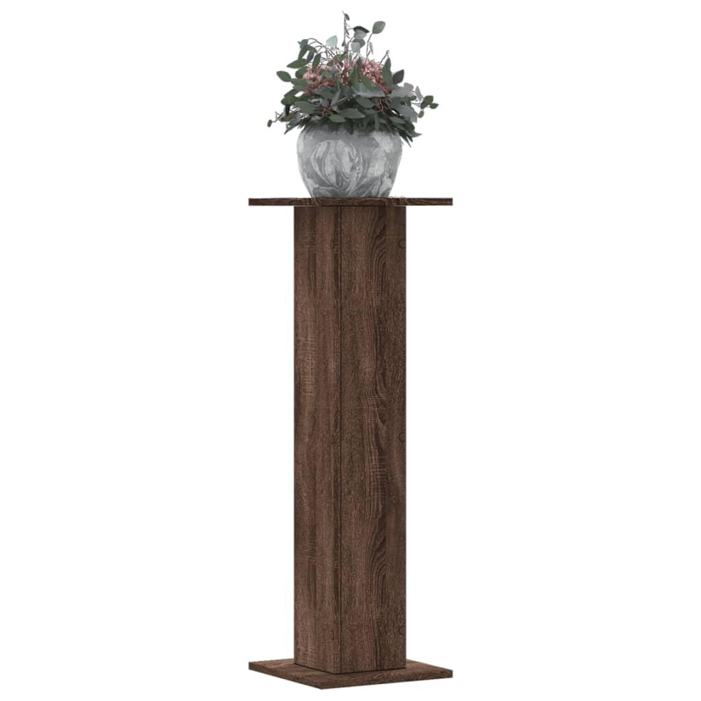 Plantestativer 2 stk. 30x30x95 cm konstrueret træ brunt eg Plantestativer 2 stk. 30x30x95 cm konstrueret træ brunt eg