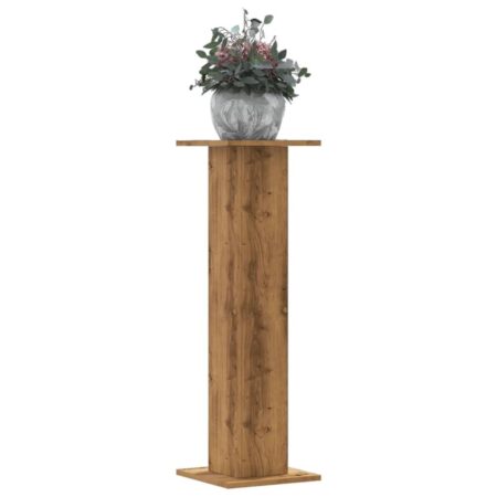 Plantestativer 2 stk. 30x30x95 cm konstrueret træ egetræsfarve