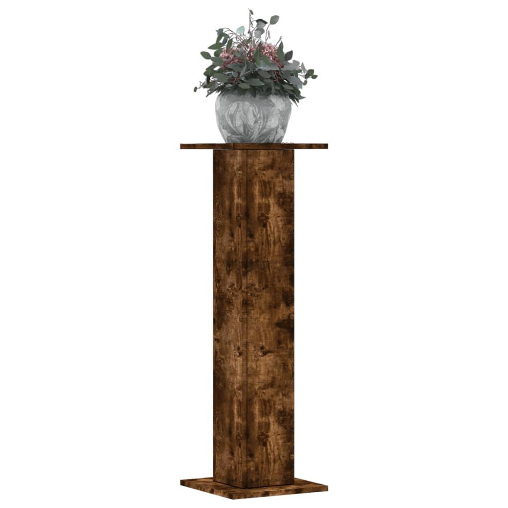 Plantestativer 2 stk. 30x30x95 cm konstrueret træ røget eg Plantestativer 2 stk. 30x30x95 cm konstrueret træ røget eg