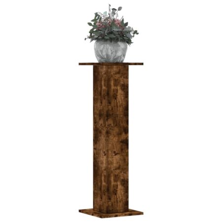 Plantestativer 2 stk. 30x30x95 cm konstrueret træ røget eg