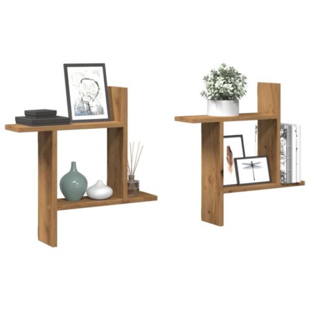 Plantestativer 2 stk. 50x12x50 cm konstrueret træ egetræsfarvet