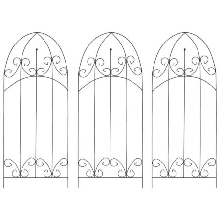 Plantestativer 3 stk. - 40 × 100 cm jern, sort