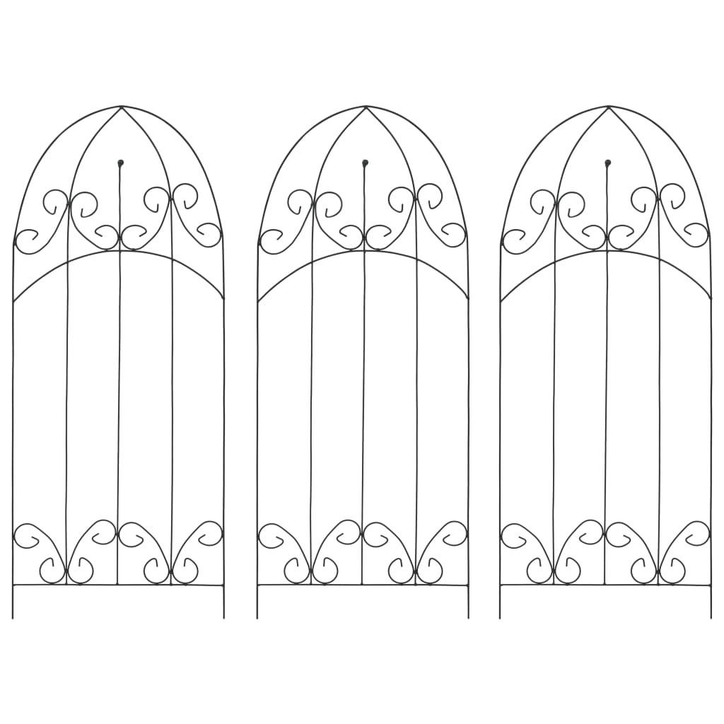 Plantestativer 3 stk. 40x100 cm jern sort Plantestativer 3 stk. 40x100 cm jern sort