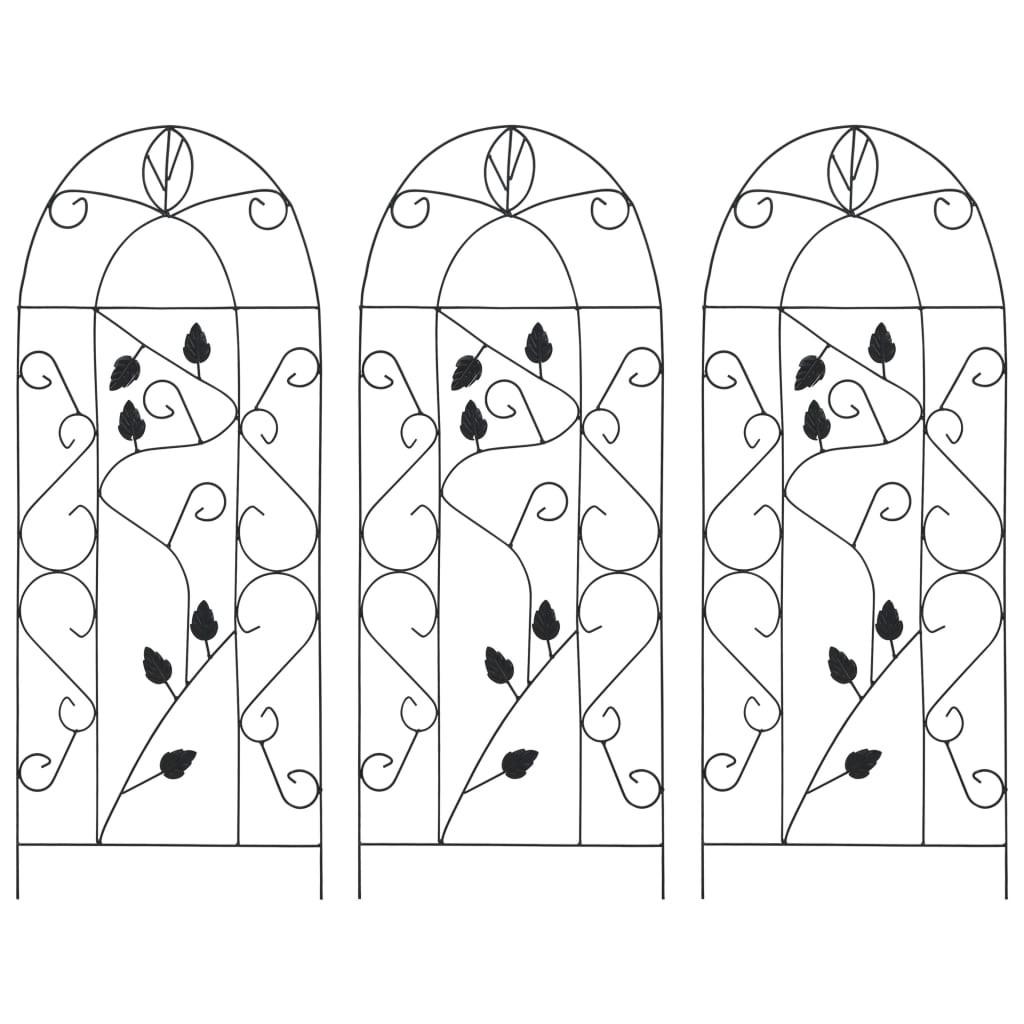 Plantestativer 3 stk. 40x100 cm jern sort Plantestativer 3 stk. 40x100 cm jern sort