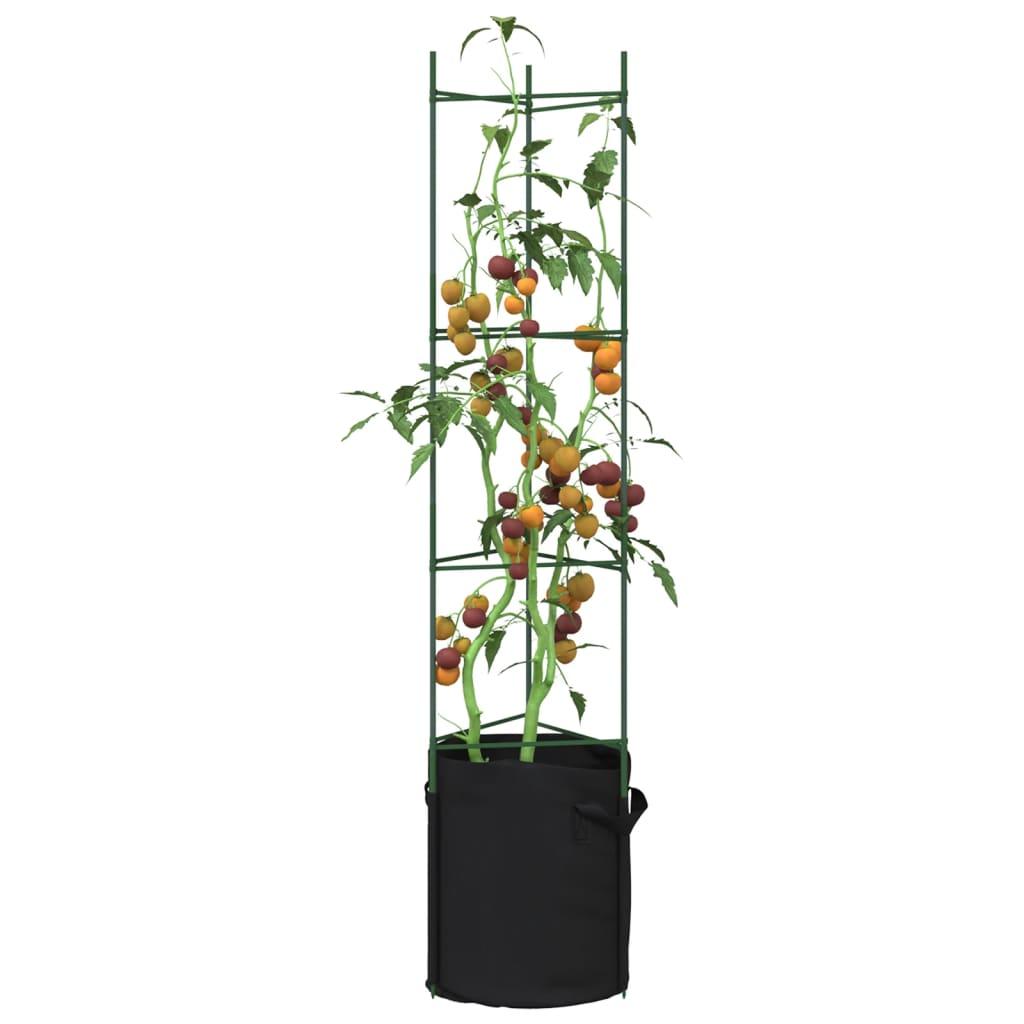 Plantestativer med planteposer 2 stk. 154 cm stål og PP Plantestativer med planteposer 2 stk. 154 cm stål og PP
