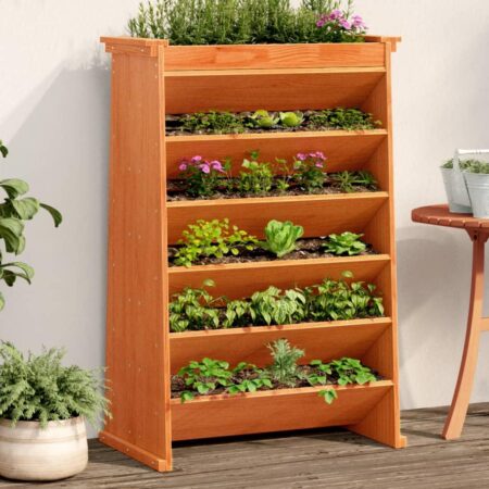 Plantevæg 69x40x101,5 cm 6 niveauer massivt fyrretræ gyldenbrun