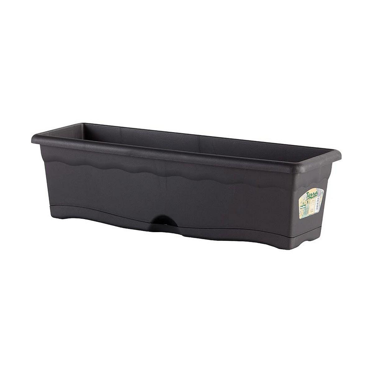 Plastiken altankasse med fad - antracit, polypropylen, 60 × 20 cm Plastiken altankasse med fad - antracit, polypropylen, 60 × 20 cm