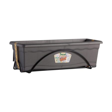 Plastiken altankasse med holder - antracit, polypropylen, 60 × 24 cm