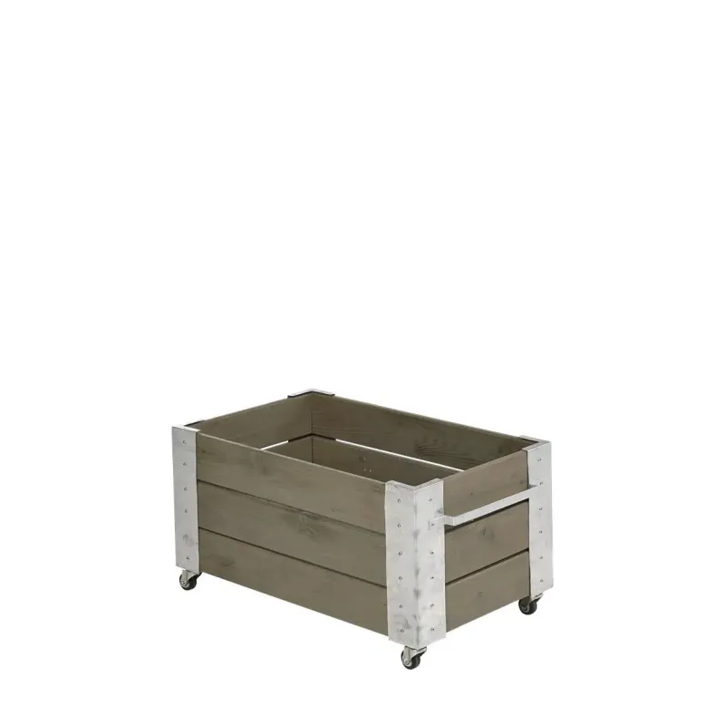 Plus Cubic blomsterkasse 87x50x45cm m/hjul gråbrun 18238-18 Plus Cubic blomsterkasse 87x50x45cm m/hjul gråbrun 18238-18