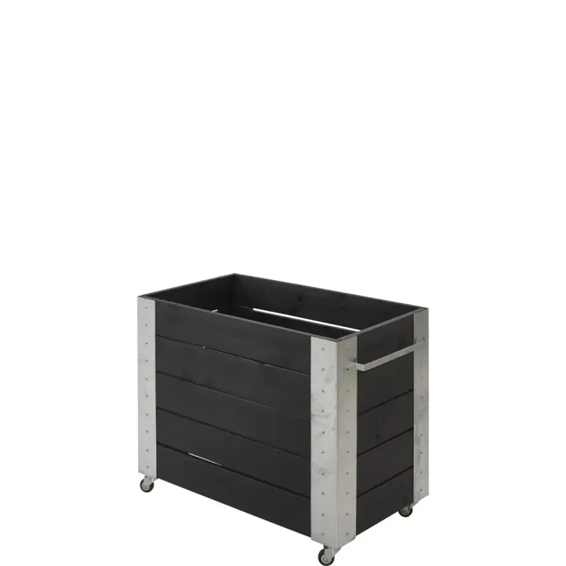 Plus Cubic blomsterkasse 87x50x70cm m/hjul sort 18244-15 Plus Cubic blomsterkasse 87x50x70cm m/hjul sort 18244-15