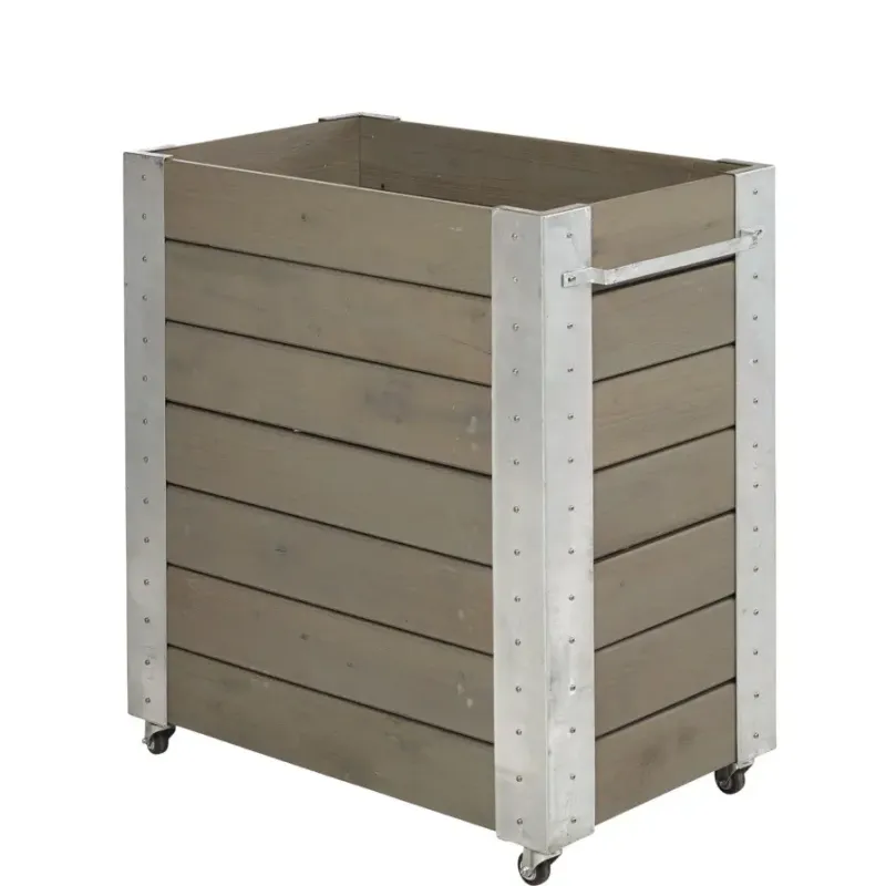 Plus Cubic blomsterkasse 87x50x95cm m/hjul gråbrun 18241-18 Plus Cubic blomsterkasse 87x50x95cm m/hjul gråbrun 18241-18