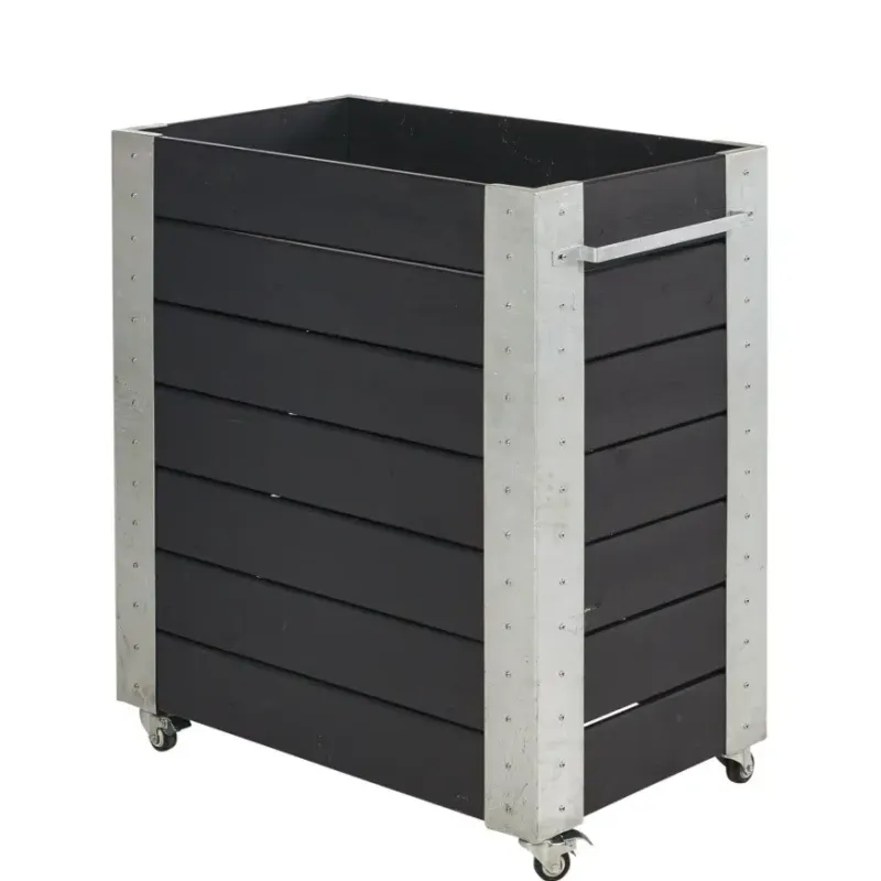 Plus Cubic blomsterkasse 87x50x95cm m/hjul sort 18241-15 Plus Cubic blomsterkasse 87x50x95cm m/hjul sort 18241-15