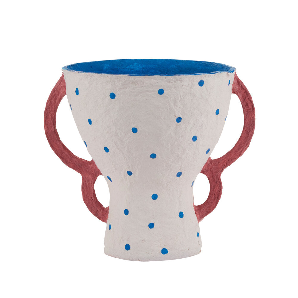 Pokal vase, Lyserød/blå - H23 cm. Pokal vase, Lyserød/blå - H23 cm.