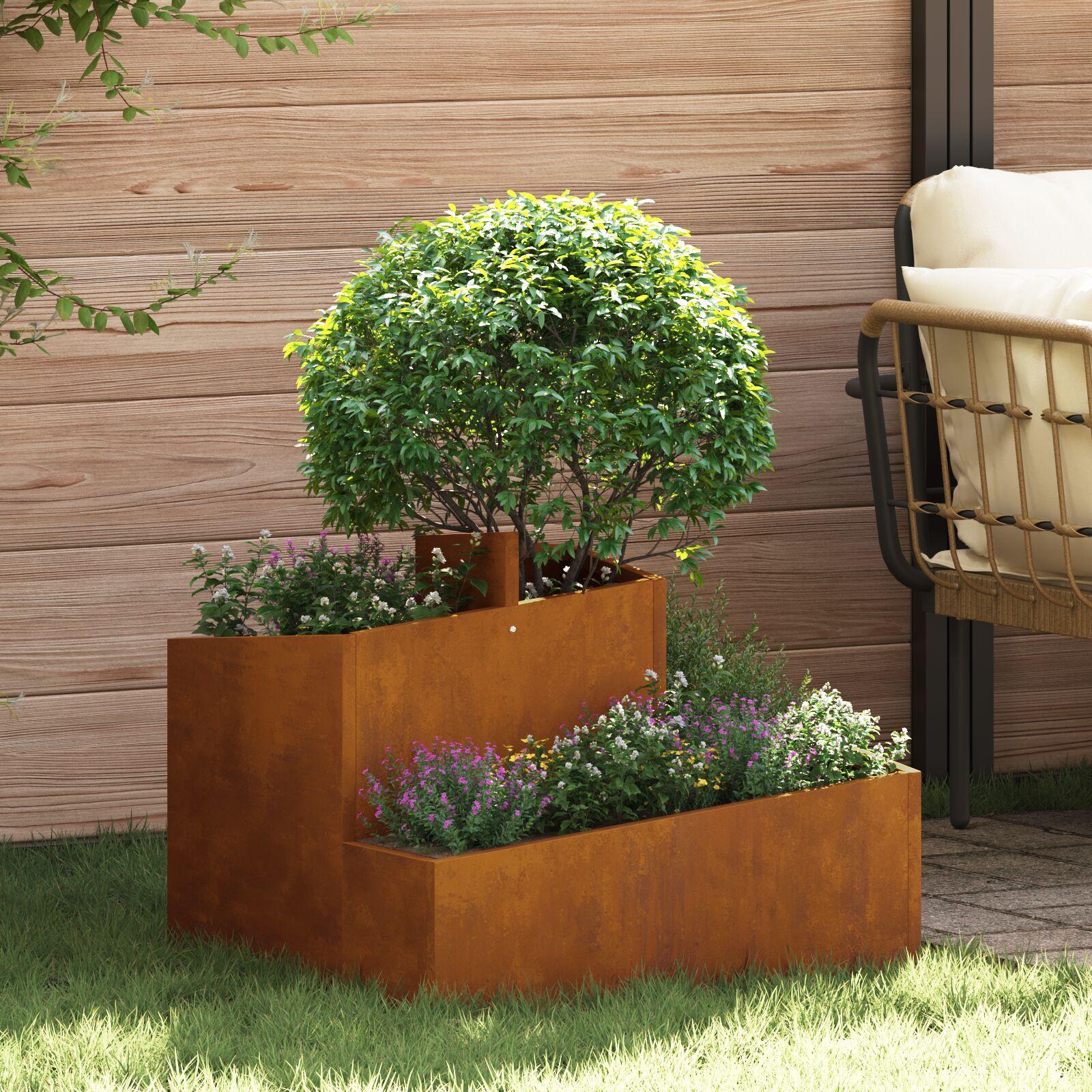 Potter & Planter Cortenstål Mellem Slidstærk Metal Plantekasse Potter & Planter Cortenstål Mellem Slidstærk Metal Plantekasse
