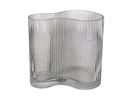 Present Time, Allure Wave, Vase, Grå, H:18 x L:18,5 x B:12 cm