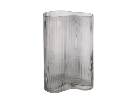 Present Time, Allure Wave, Vase, Grå, H:27 x L:16 x B:9,5 cm