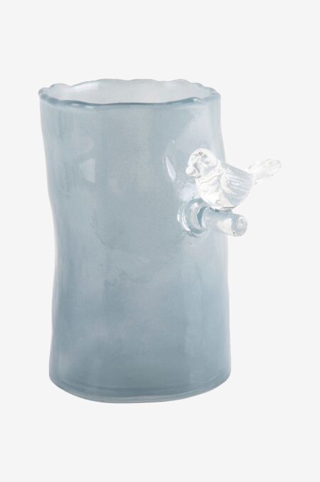 Present Time - Vase Bird On Branch Small - Blå - Urtepotteskjulere & vaser - - Homeroom