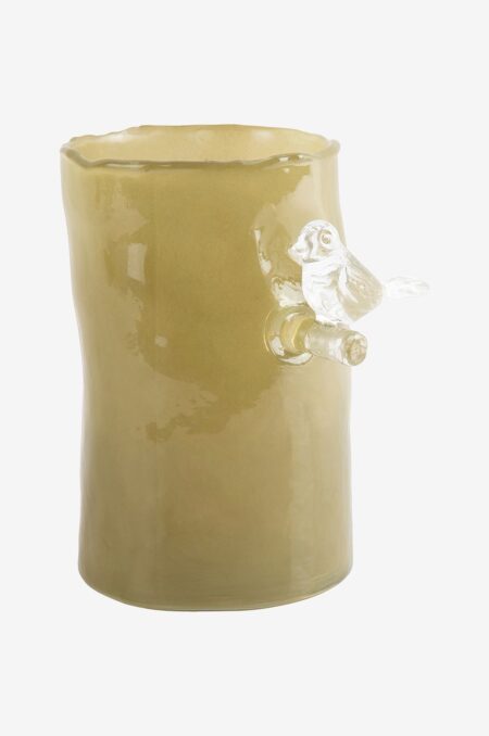 Present Time - Vase Bird On Branch Small - Grøn - Urtepotteskjulere & vaser - - Homeroom