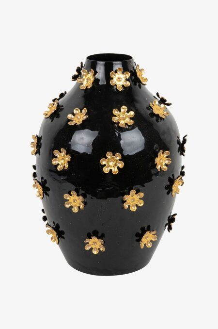 Present Time - Vase Golden Flowers - Sort - Urtepotteskjulere & vaser - - Homeroom