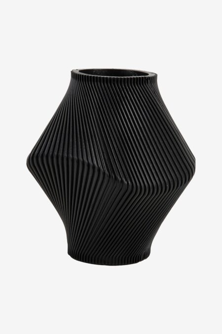 Present Time - Vase Twisted Rib - Sort - Urtepotteskjulere & vaser - - Homeroom