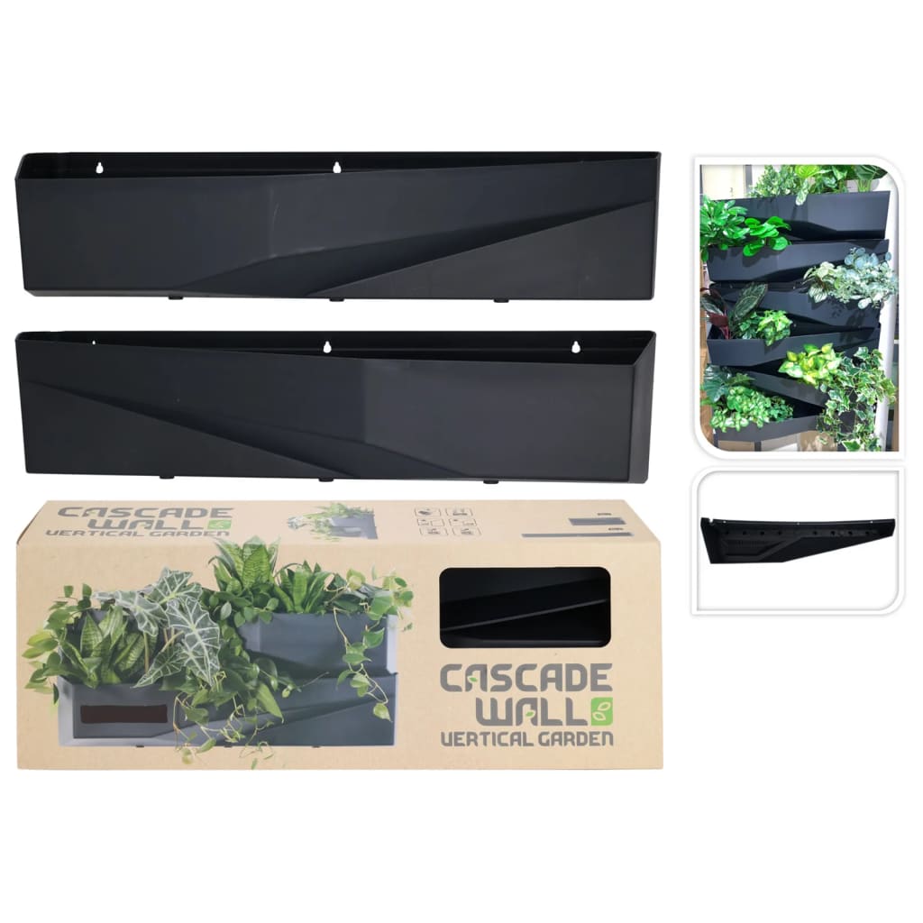 ProGarden væghængte plantekasser 2 stk. 78x19x35 cm antracitgrå ProGarden væghængte plantekasser 2 stk. 78x19x35 cm antracitgrå