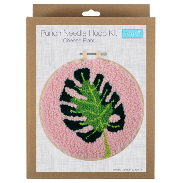 Punch Needle Hoop Kit Cheese Plant MultiColoured