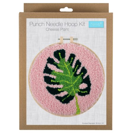 Punch Needle Hoop Kit Cheese Plant MultiColoured