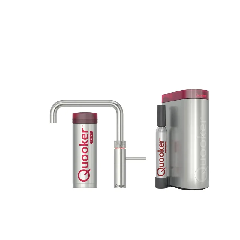 Quooker Fusion Square Sæt M.3l Rustfri Stål Inkl. Pro3 & Cube Beholder Quooker Fusion Square Sæt M.3l Rustfri Stål Inkl. Pro3 & Cube Beholder