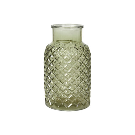 ROMBE VASE GRØNT GLAS
