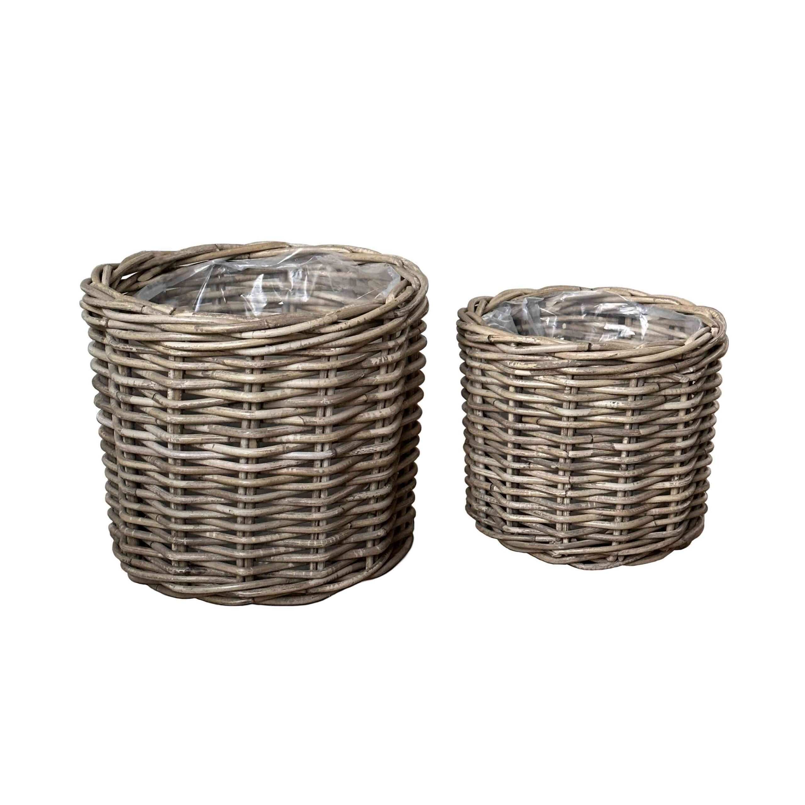 Rattan kurvesæt, 2 stk. små kurve Rattan kurvesæt, 2 stk. små kurve