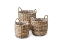 Rattan plantekurve i natur - 3 stk