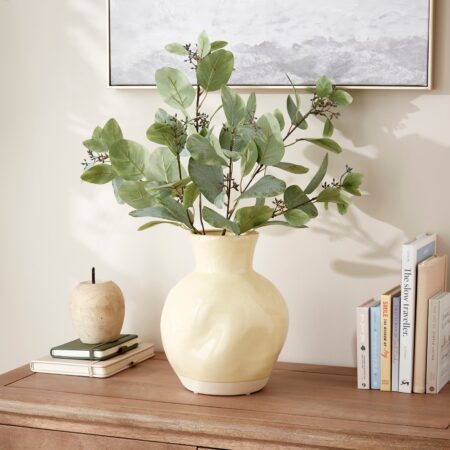 Reactive Glaze Ceramic Traditional Vase Honey