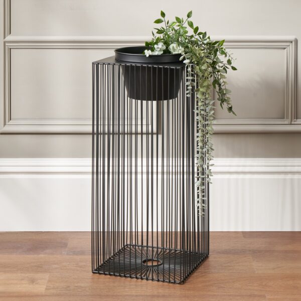 Rectangular Metal Strut Planter Black