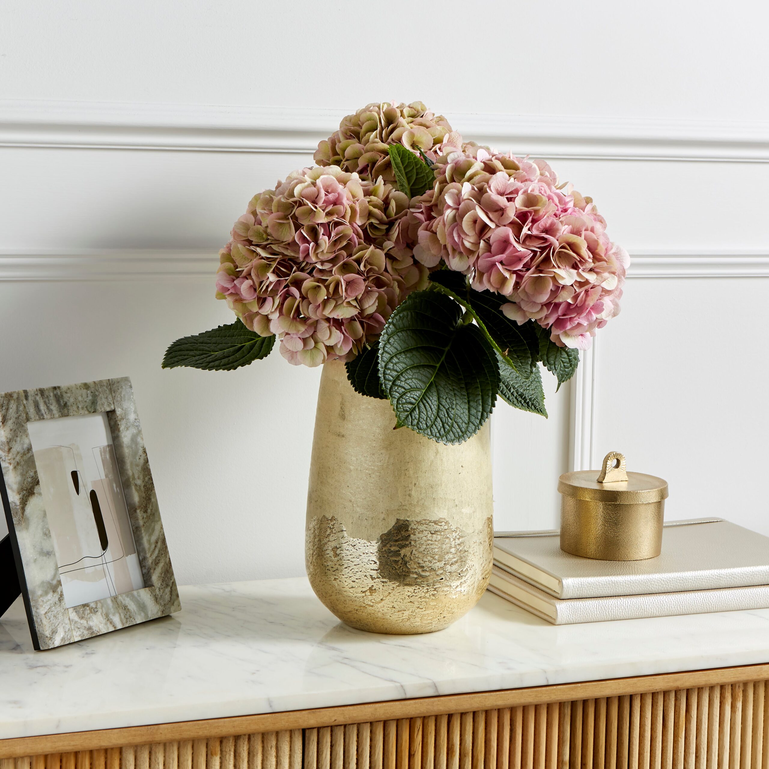 Recycled Glass Gold Foil Vase Gold Recycled Glass Gold Foil Vase Gold