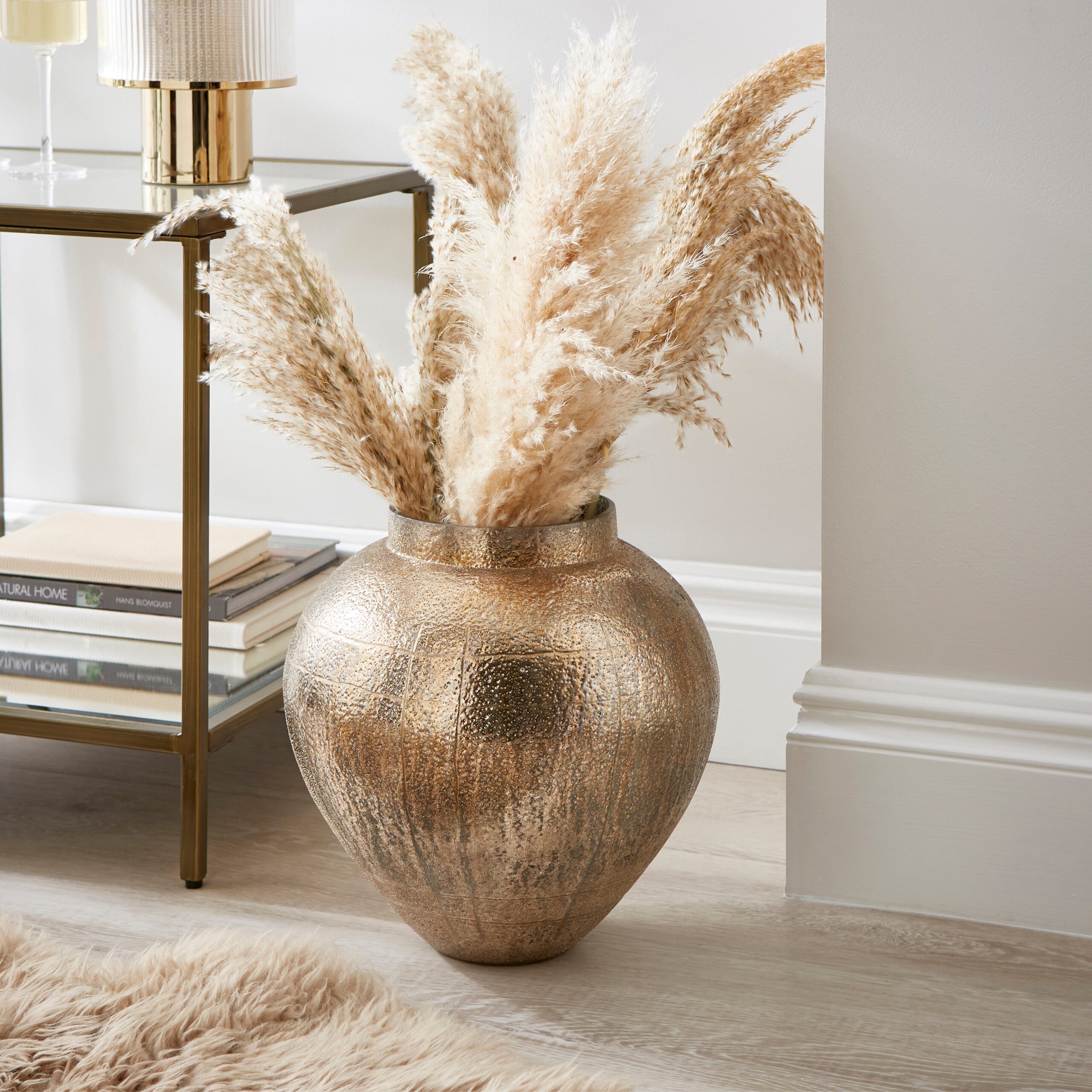 Recycled Glass Gold Urn Vase Gold Recycled Glass Gold Urn Vase Gold