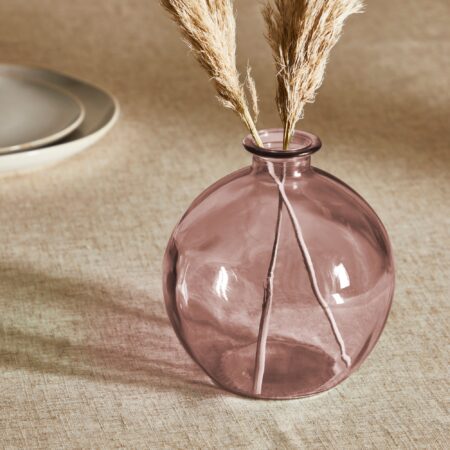 Recycled Glass Vase Pink 18cm Pink