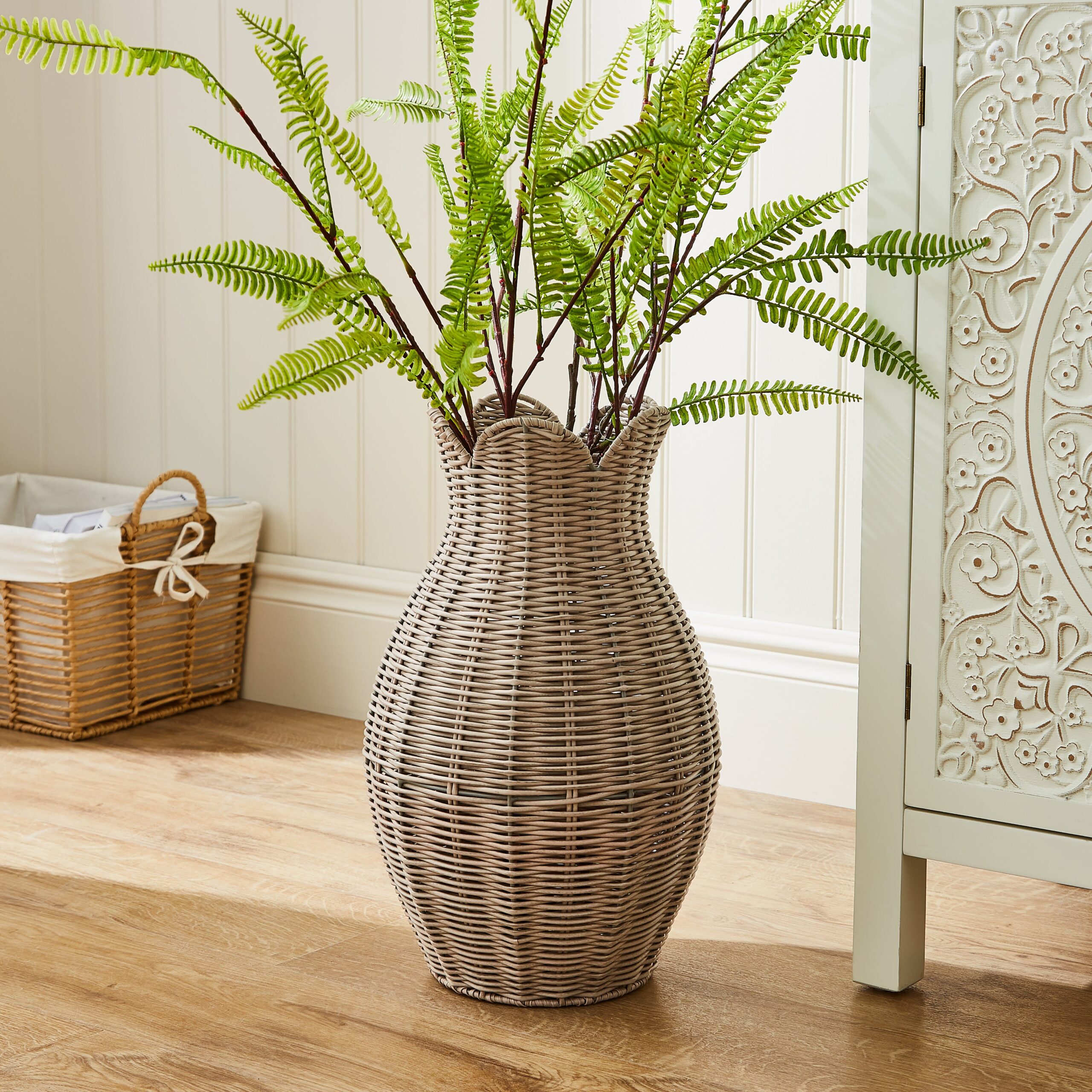 Recycled Plastic Planter Vase, 44cm Natural Recycled Plastic Planter Vase, 44cm Natural